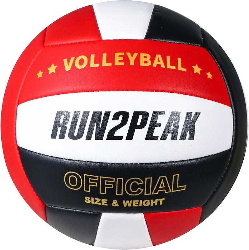 RUN2PEAK Soft Volleyball Ball Official Size 5 Volleyballs for Indoor Outdoor Beach Pool Game Play for Youth Teen Team Beginners Professional PU Leather Training Practice Volley Balls - Image 1